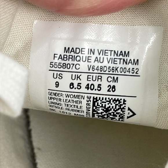 Converse All-Star Leather Low Tops Women’s Size 9 Shoes - Picture 9 of 9